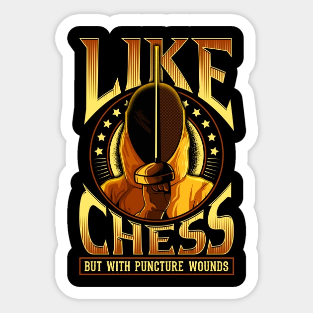 Like Chess But With Puncture Wounds Funny Fencing Sticker by theperfectpresents